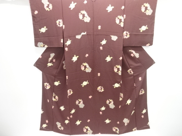 JAPANESE KIMONO / UNUSED KOMON / ROUNDEL FLOWER 